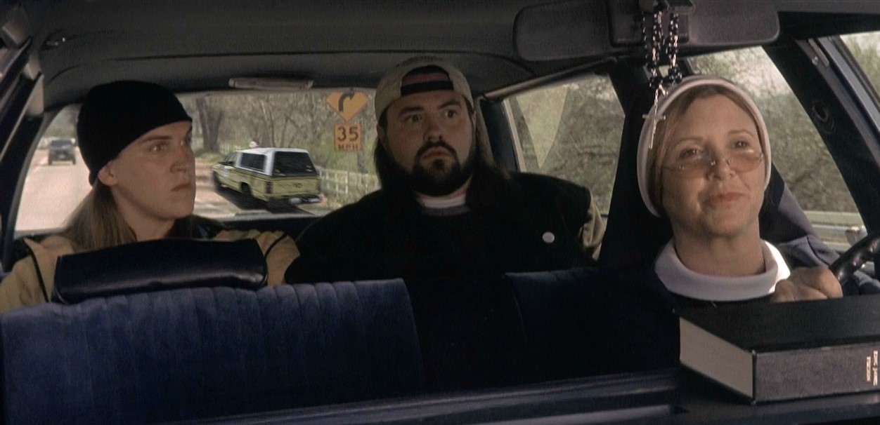 Carrie Fisher, Kevin Smith, and Jason Mewes in Jay and Silent Bob Strike Back (2001)