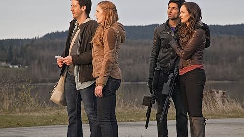 Niall Matter, Sara Canning, Danny Rahim, and Jodi Balfour in Primeval: New World (2012)