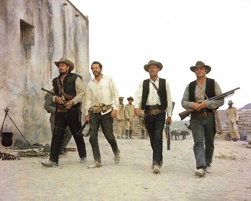 William Holden, Ernest Borgnine, Ben Johnson, and Warren Oates in The Wild Bunch (1969)