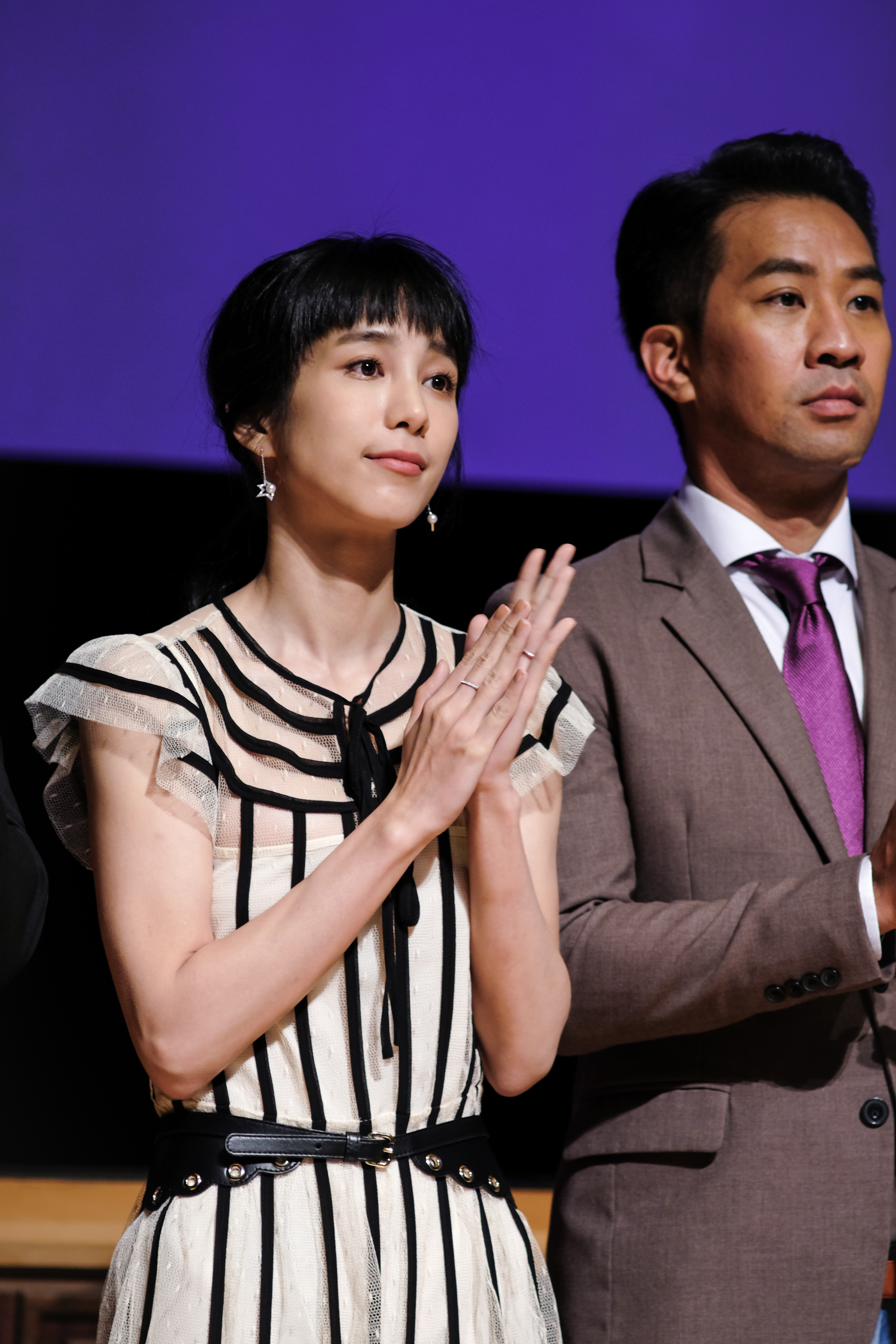 Jag Huang and Chen-Ling Wen at an event for Father to Son (2018)