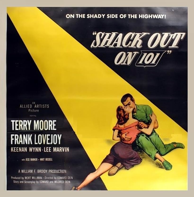 Frank Lovejoy and Terry Moore in Shack Out on 101 (1955)