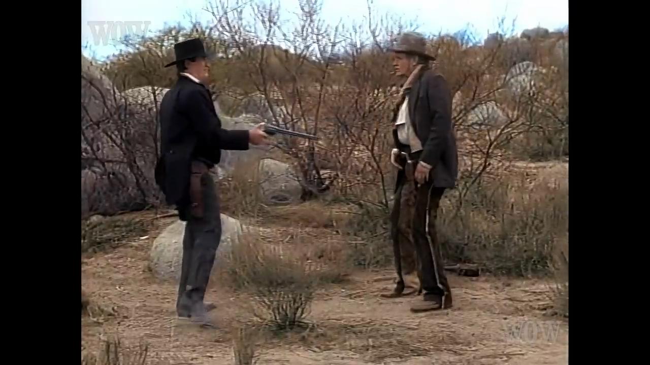 Bo Hopkins and Hugh O'Brian in Wyatt Earp: Return to Tombstone (1994)