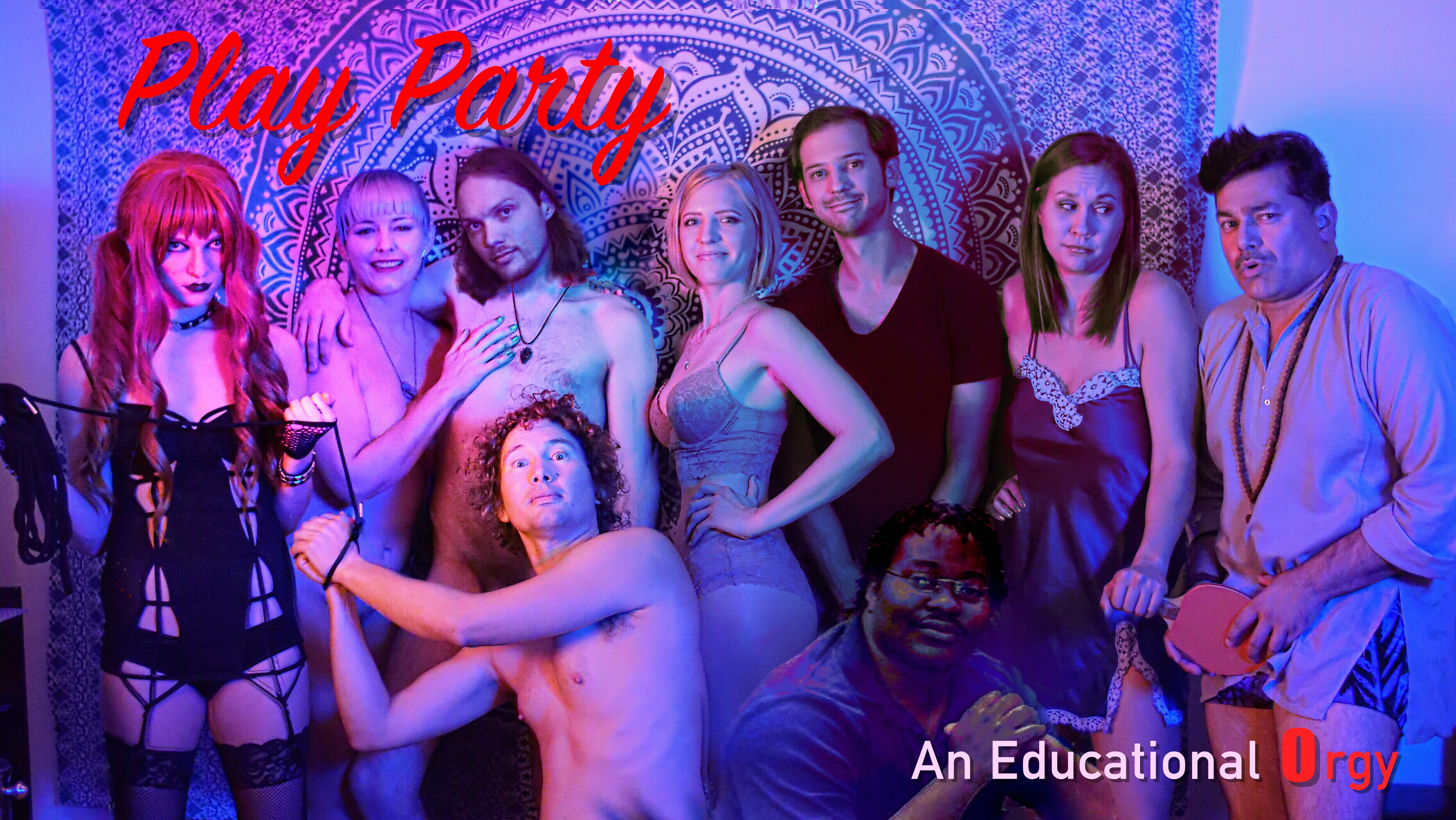 Daniel Gallai, Chengis Javeri, Amy Arrow, Troy Fyhn, Kyle Durack, and Lish Bliss in Play Party: An Educational Orgy (2020)