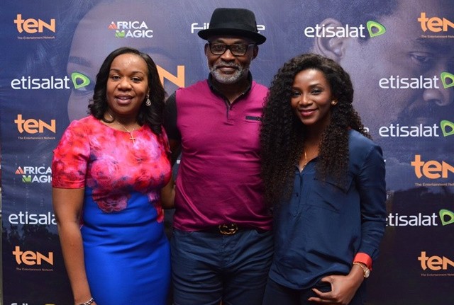 Richard Mofe-Damijo and Genevieve Nnaji at an event for Road to Yesterday (2015)