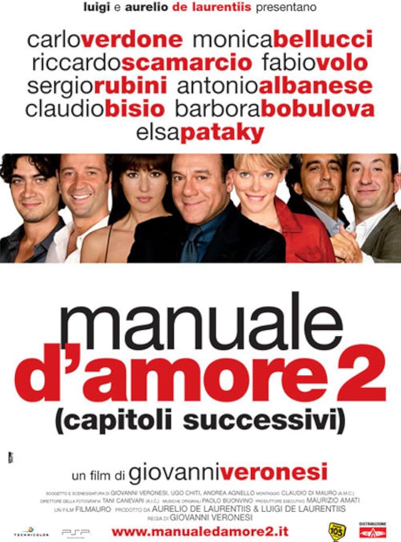 Monica Bellucci, Antonio Albanese, Sergio Rubini, Carlo Verdone, Fabio Volo, and Riccardo Scamarcio in Manual of Love 2 (2007)