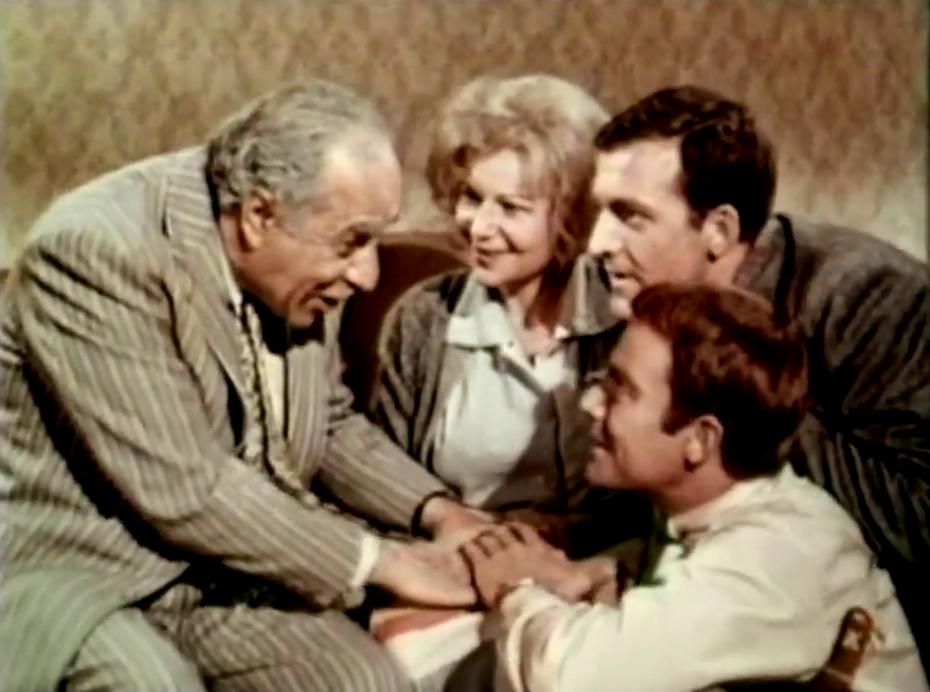 Ross Hagen, Florence Halop, Ernest Sarracino, and Daniel J. Travanti in Captain Nice (1967)