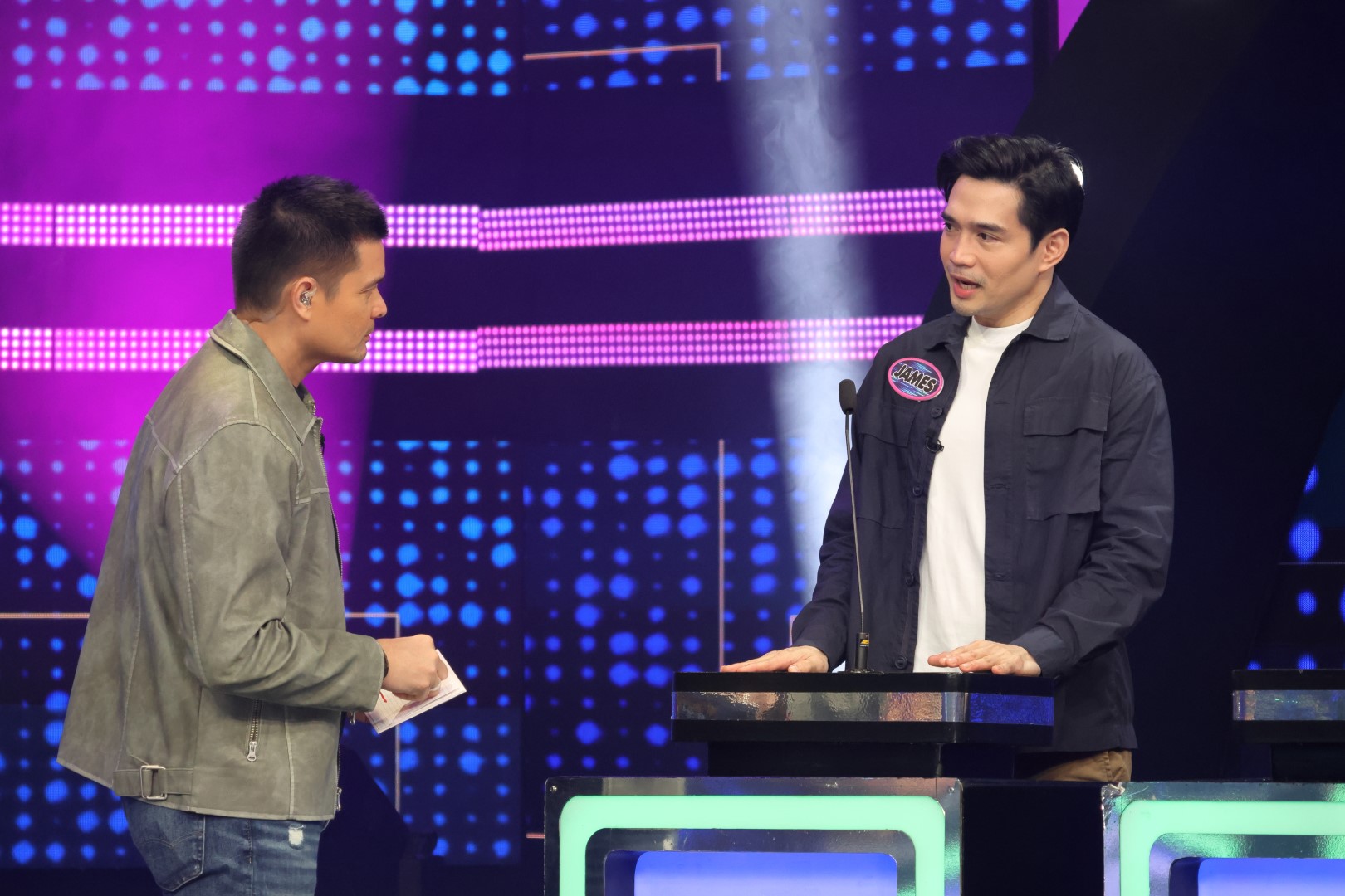 Dingdong Dantes and James Blanco in Family Feud Philippines (2022)