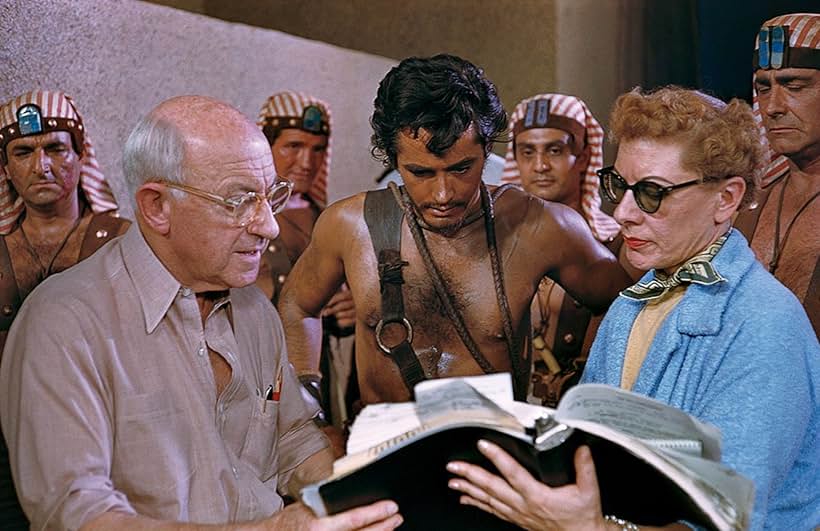 Cecil B. DeMille, John Derek, and Claire Behnke in The Ten Commandments (1956)