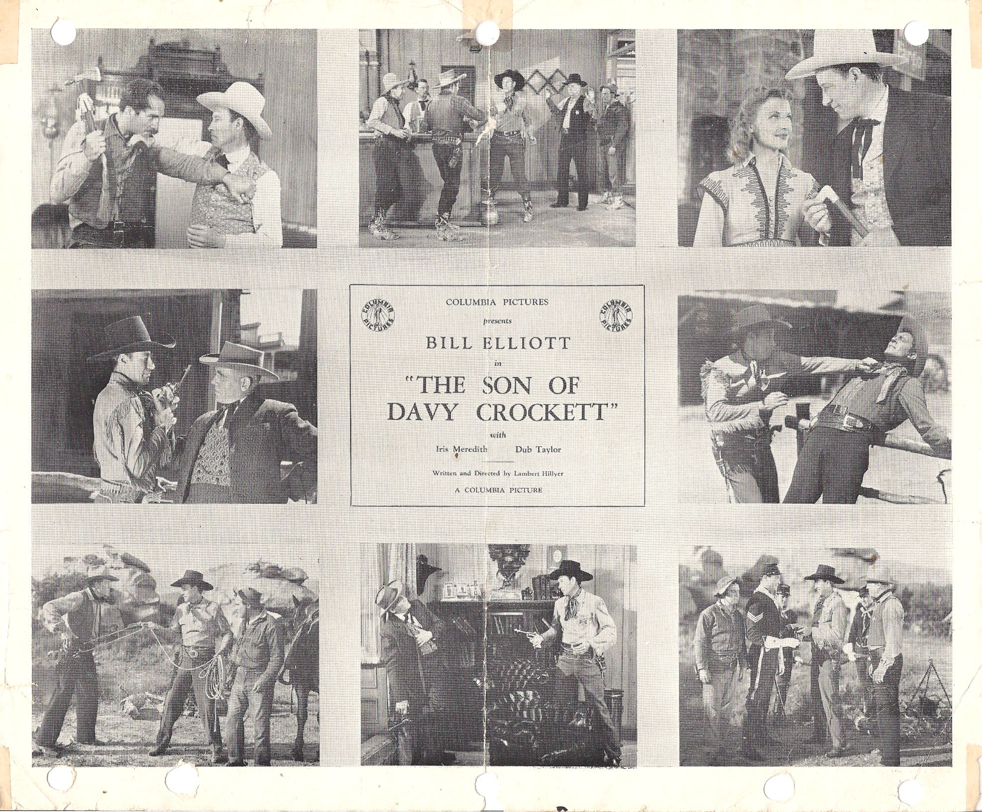 Tom London, Steve Clark, Donald Curtis, Bill Elliott, Richard Fiske, Kenneth MacDonald, Iris Meredith, Dub Taylor, and Eddy Waller in The Son of Davy Crockett (1941)