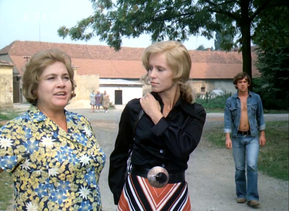 Hana Cízková, Jaromír Hanzlík, and Míla Myslíková in Léto s kovbojem (1976)