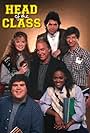 Robin Givens, Brian Robbins, Dan Frischman, Khrystyne Haje, Howard Hesseman, and Dan Schneider in Head of the Class (1986)