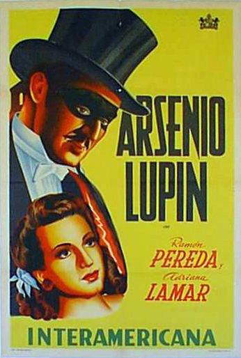 Adriana Lamar and Ramón Pereda in Arsenio Lupin (1947)