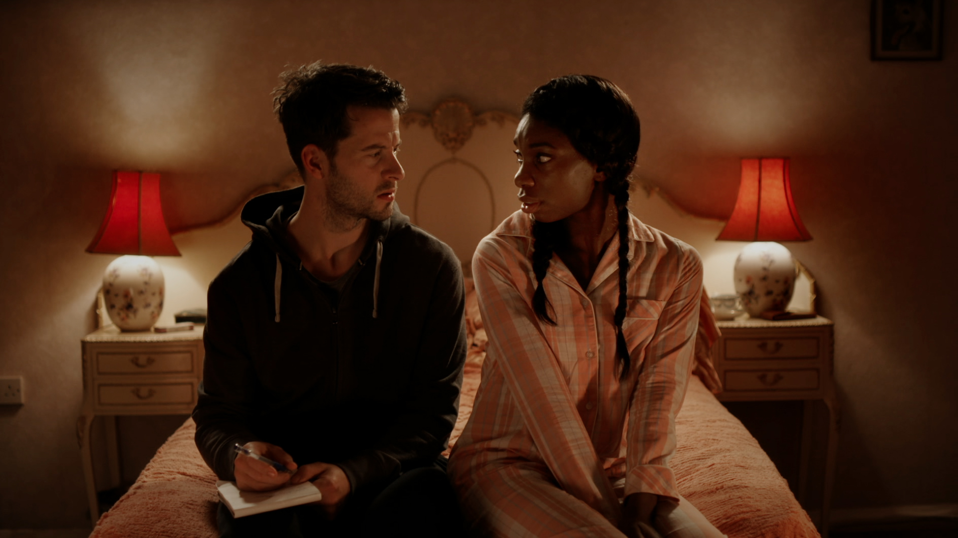 Robert Lonsdale and Michaela Coel in Chewing Gum (2015)