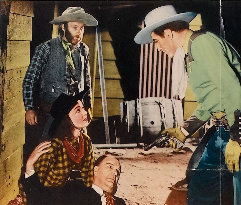 Edward Peil Sr., Rebel Randall, George Houston, and Al St. John in The Lone Rider in Ghost Town (1941)