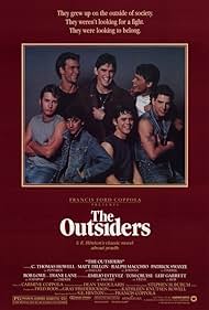 Tom Cruise, Matt Dillon, Emilio Estevez, Rob Lowe, Patrick Swayze, C. Thomas Howell, and Ralph Macchio in The Outsiders (1983)