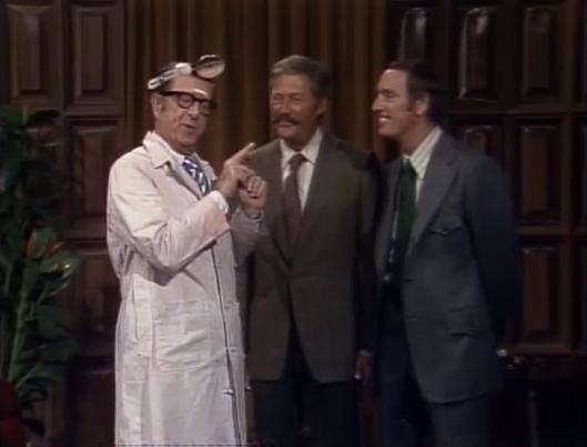 Dick Martin, Dan Rowan, and Phil Silvers in Rowan & Martin's Laugh-In (1967)