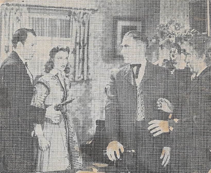 Bill Elliott, Kenneth MacDonald, Iris Meredith, and Eddy Waller in The Son of Davy Crockett (1941)