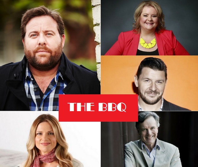 Magda Szubanski, Shane Jacobson, and Manu Feildel in The BBQ (2018)