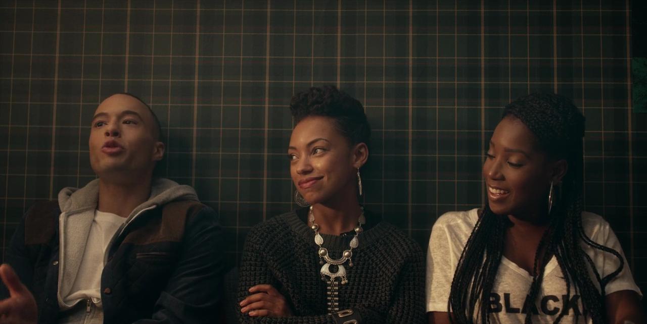 Logan Browning, Ashley Blaine Featherson-Jenkins, and Jemar Michael in Dear White People (2017)