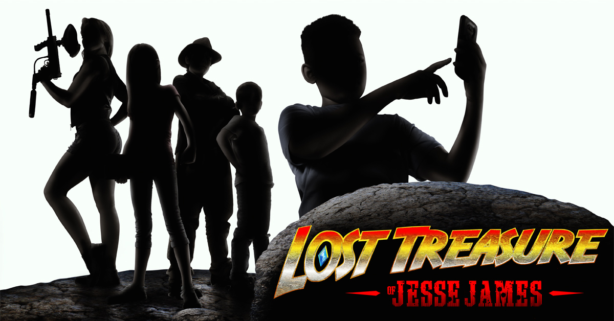 Qailen Chambers, Megan Sims, Jaidyn Franz, Noah Billington, and Riley Sullivan in Lost Treasure of Jesse James (2020)