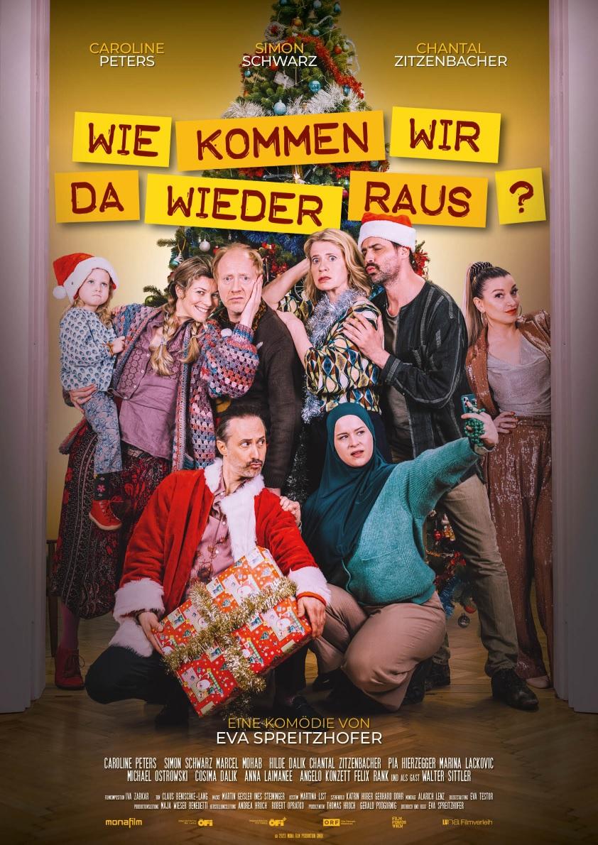 Caroline Peters, Simon Schwarz, Michael Ostrowski, Hilde Dalik, Marcel Mohab, and Chantal Zitzenbacher in Wie kommen wir da wieder raus? (2023)