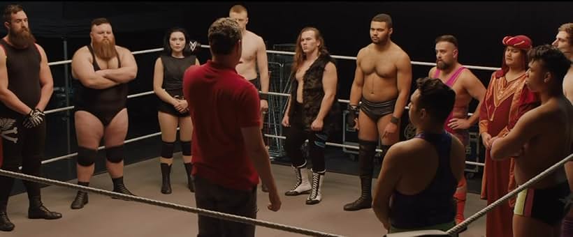 Vince Vaughn, Toby Clements, Alex Cupid, Rishi Ghosh, Joseph Carolan, Jack Lowden, Florence Pugh, Tyrone Emanuel, and Dave Mastiff in Fighting with My Family (2019)