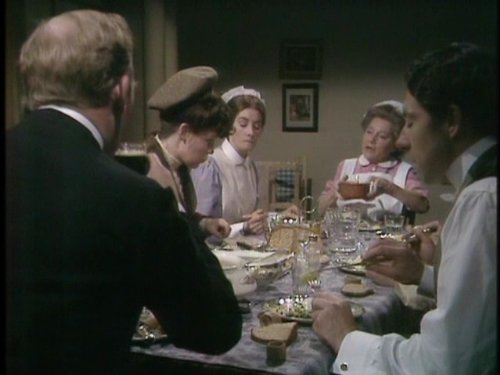 Angela Baddeley, Pauline Collins, George Innes, Gordon Jackson, and Jean Marsh in Upstairs, Downstairs (1971)