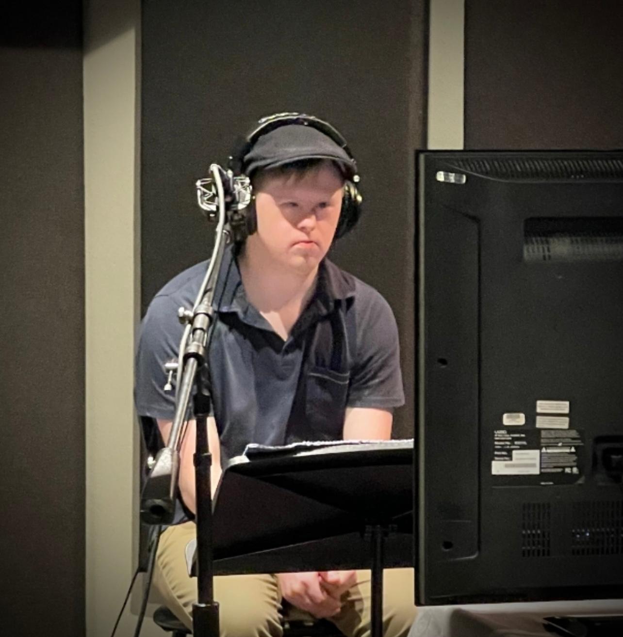 Connor Long in studio English-dubbing the role of “Boy” for Netflix’ “The Platform 2” - August 2024, Boulder, CO