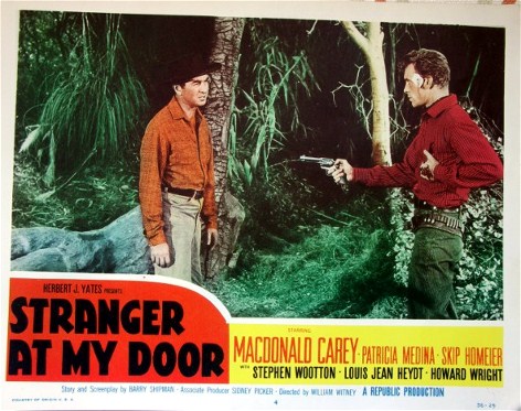 Macdonald Carey and Skip Homeier in Stranger at My Door (1956)