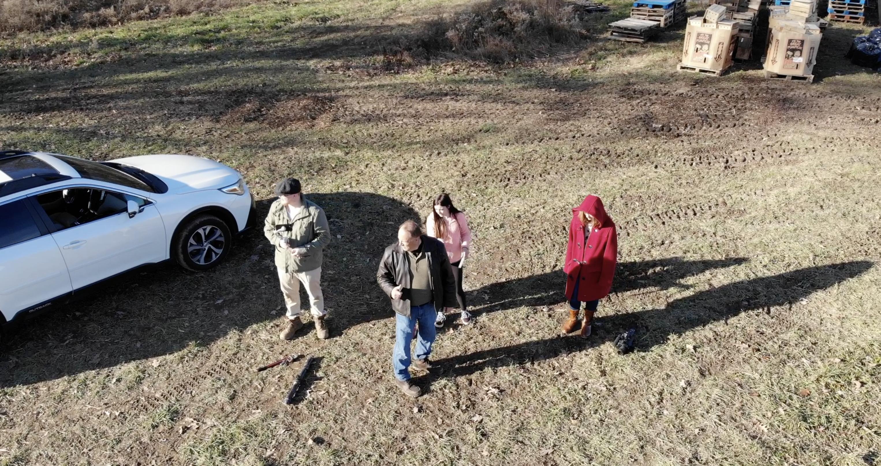 Carl Kuzel, Kieran Rapp, Angela Kuzel, and Mike Hamilton in Holy Driver (2021)