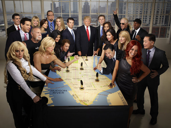 Tia Carrere, George Takei, Lou Ferrigno, Arsenio Hall, Michael Andretti, Adam Carolla, Debbie Gibson, Penn Jillette, Dee Snider, Cheryl Tiegs, Donald Trump, Patricia Velasquez, Victoria Gotti, Clay Aiken, Ivanka Trump, Lisa Lampanelli, Aubrey O'Day, Donald Trump Jr., Dayana Mendoza, and Eric Trump in The Apprentice (2004)