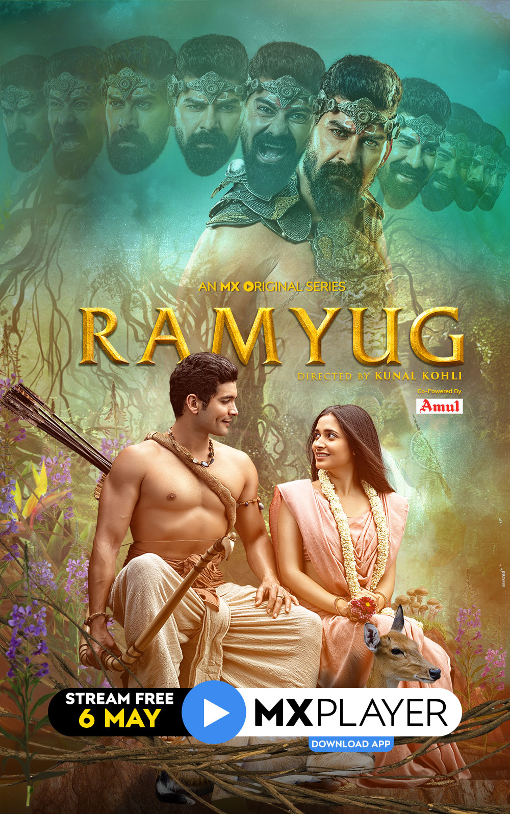 Aishwarya Ojha, Diganth, and Kabir Duhan Singh in Ramyug (2021)