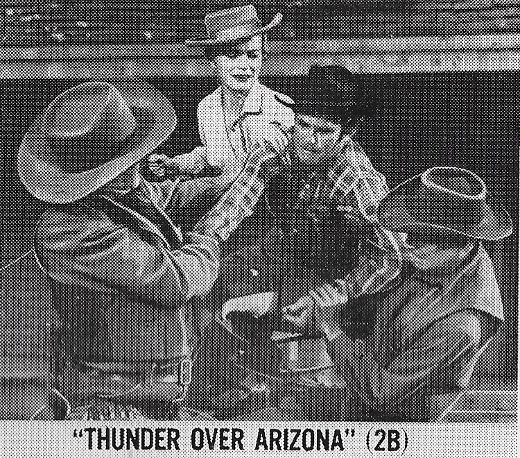 Jack Elam, John Compton, and Kristine Miller in Thunder Over Arizona (1956)