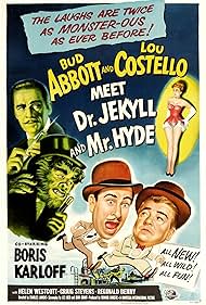 Boris Karloff, Bud Abbott, Lou Costello, and Helen Westcott in Abbott and Costello Meet Dr. Jekyll and Mr. Hyde (1953)