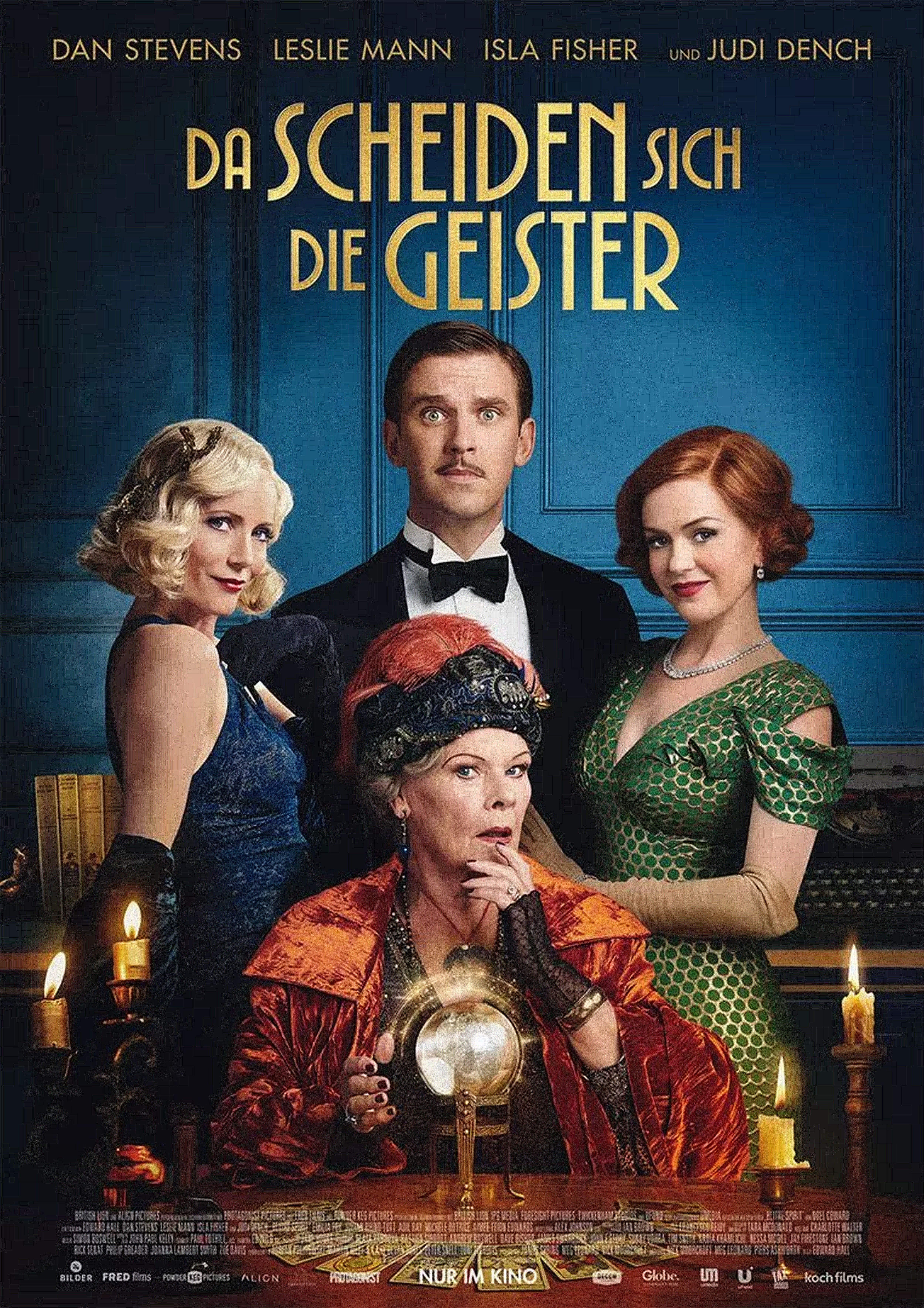 Judi Dench, Leslie Mann, Isla Fisher, and Dan Stevens in Blithe Spirit (2020)