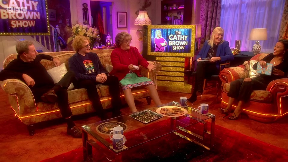 Jennifer Gibney, Mick Hucknall, Brendan O'Carroll, Harry Redknapp, and Maya Jama in Episode #4.4 (2020)