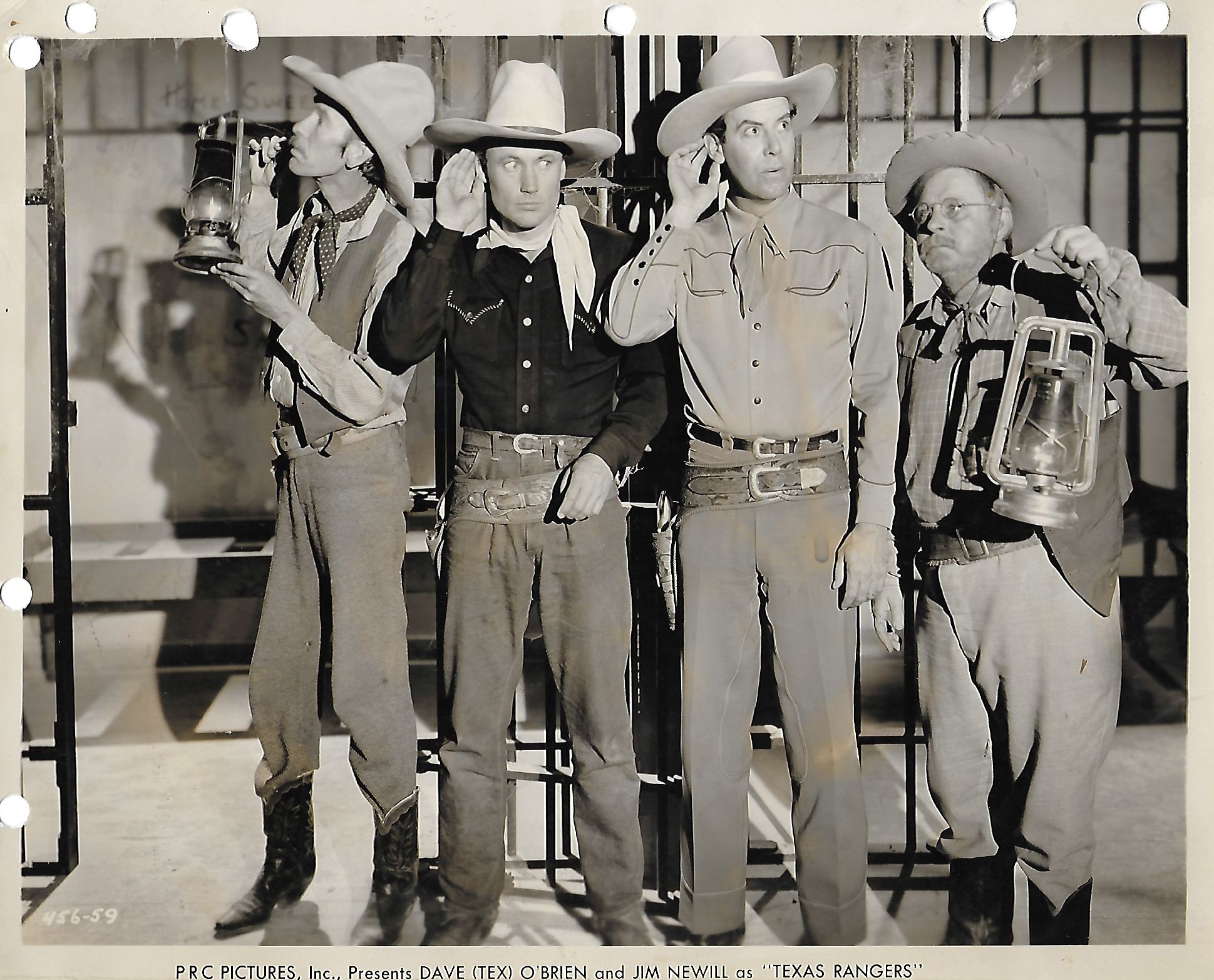 Harry Harvey, James Newill, Dave O'Brien, and Guy Wilkerson in Spook Town (1944)