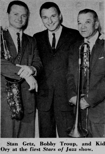 Stan Getz, Kid Ory, and Bobby Troup in Stars of Jazz (1956)