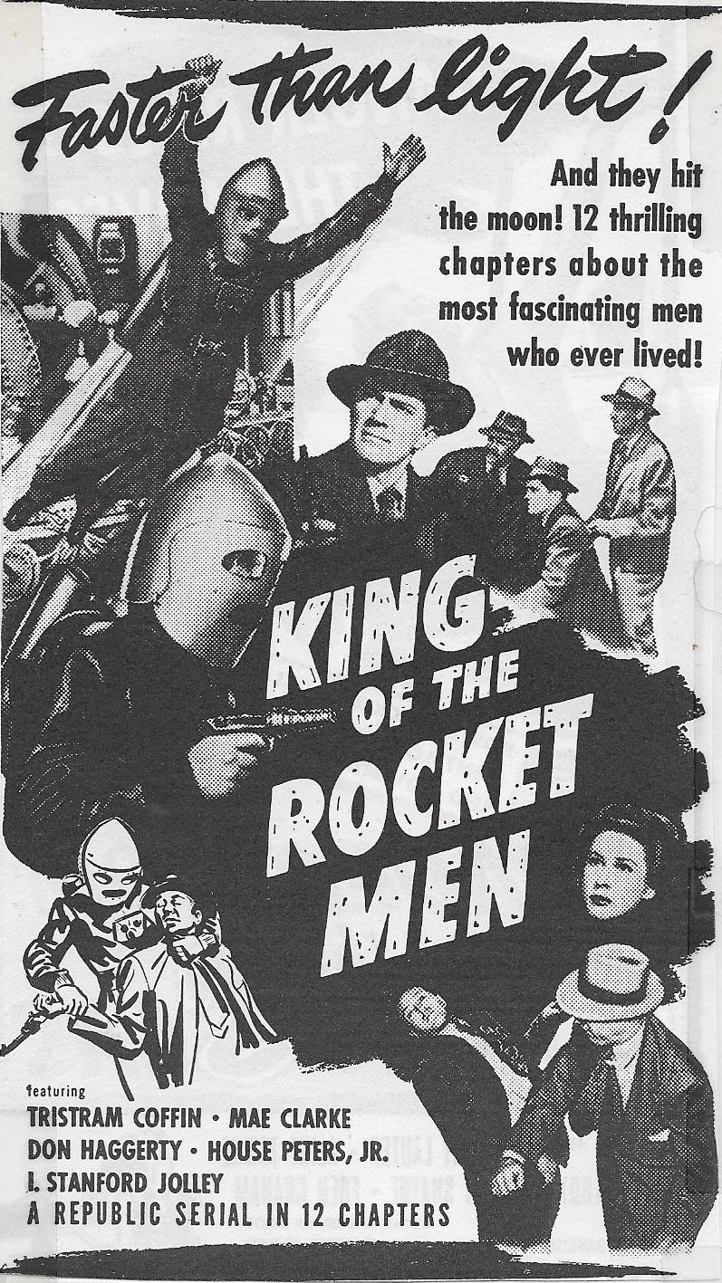 Mae Clarke, Tristram Coffin, Don Haggerty, and House Peters Jr. in King of the Rocket Men (1949)