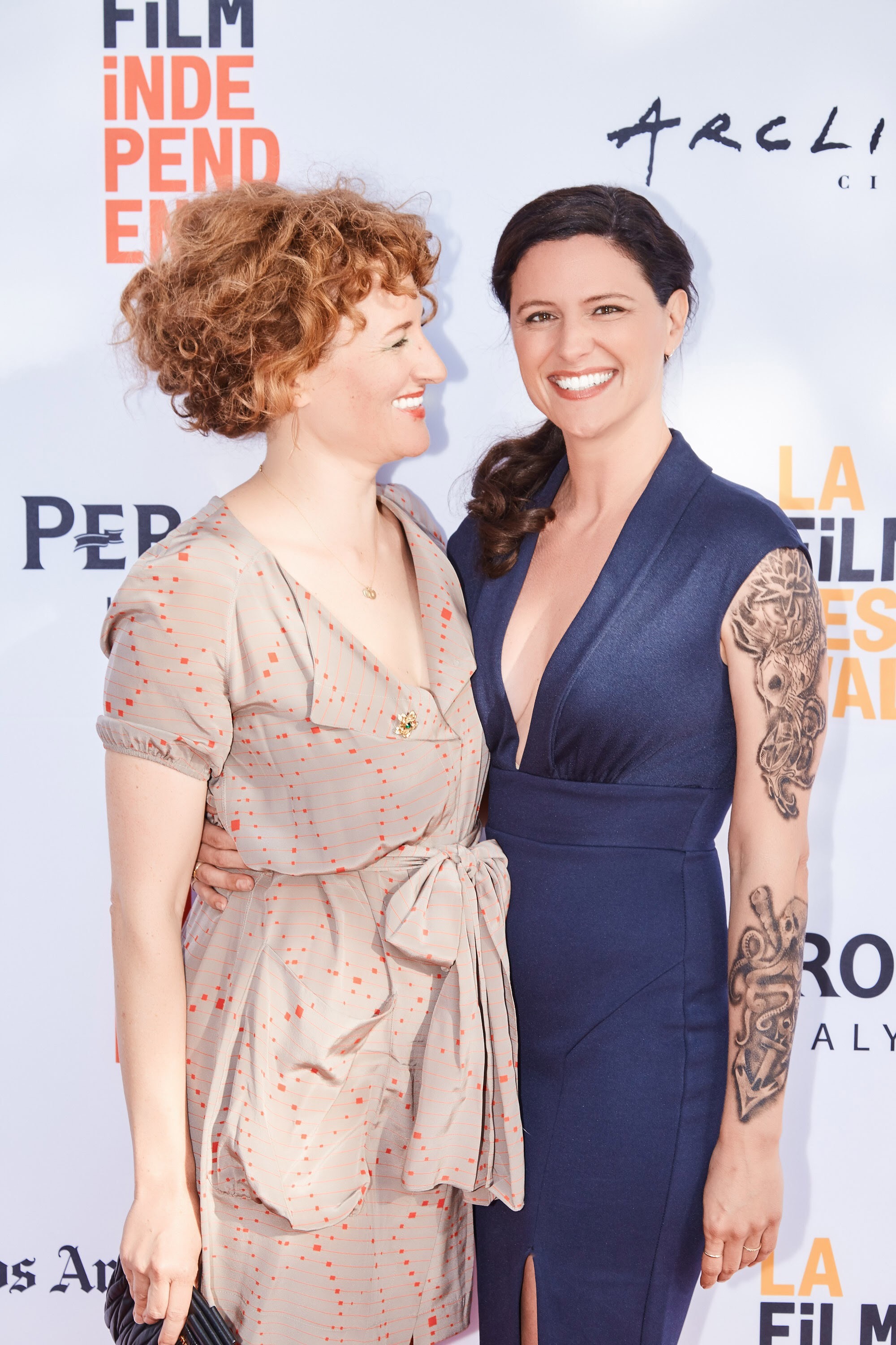 Amber Sealey and Jennifer Lafleur at the No Light And No Land Anywhere premiere at LA Film Festival.