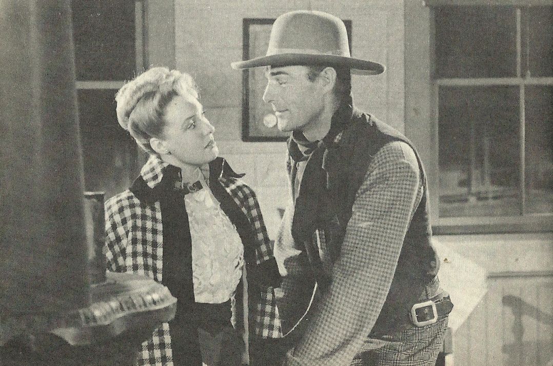 Randolph Scott and Ann Richards in Badman's Territory (1946)