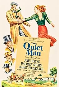 Maureen O'Hara, John Wayne, Ward Bond, Barry Fitzgerald, and Victor McLaglen in The Quiet Man (1952)