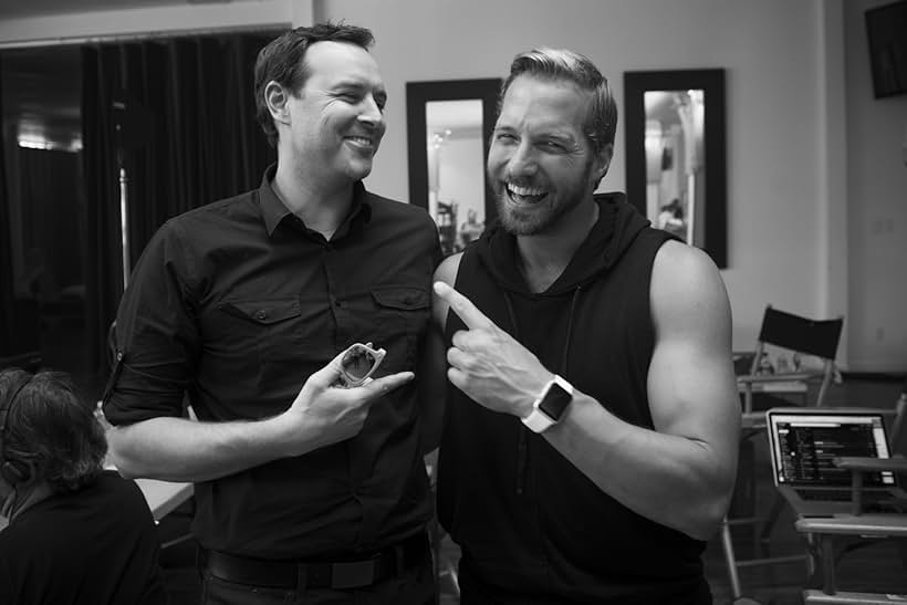 Joe Russell and Ryan Hansen on the set of XOXO (2016)