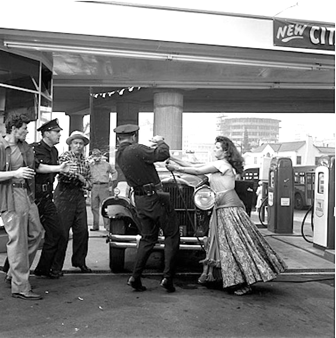 Jane Russell, Les Baxter, Joseph Calleia, and James H. Russell in Hot Blood (1956)