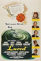 Boris Karloff, Lucille Ball, George Sanders, Charles Coburn, and Cedric Hardwicke in Lured (1947)