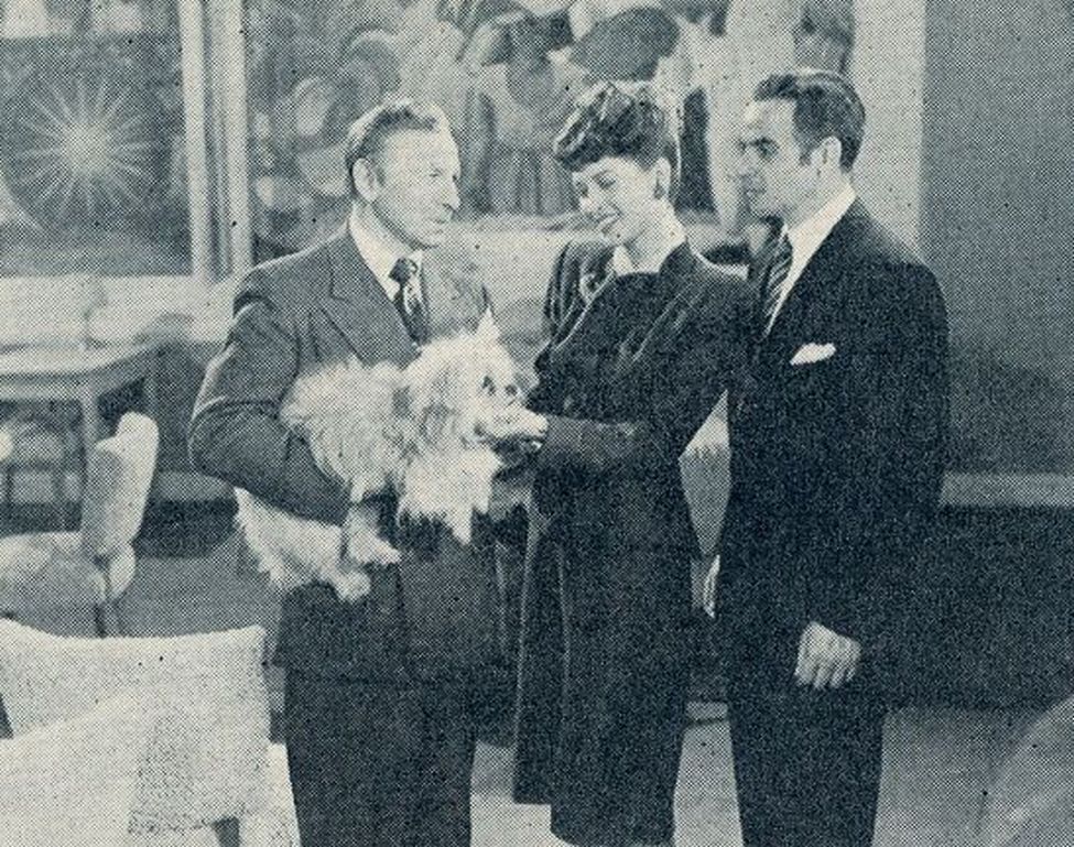 Morris Carnovsky, Marc Lawrence, and Trudy Marshall in Joe Palooka in the Knockout (1947)