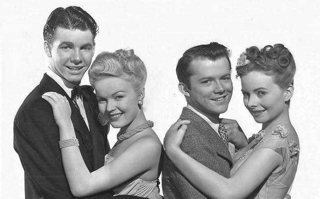 Jeanne Crain, June Haver, Lon McCallister, and Robert Condon in Home in Indiana (1944)