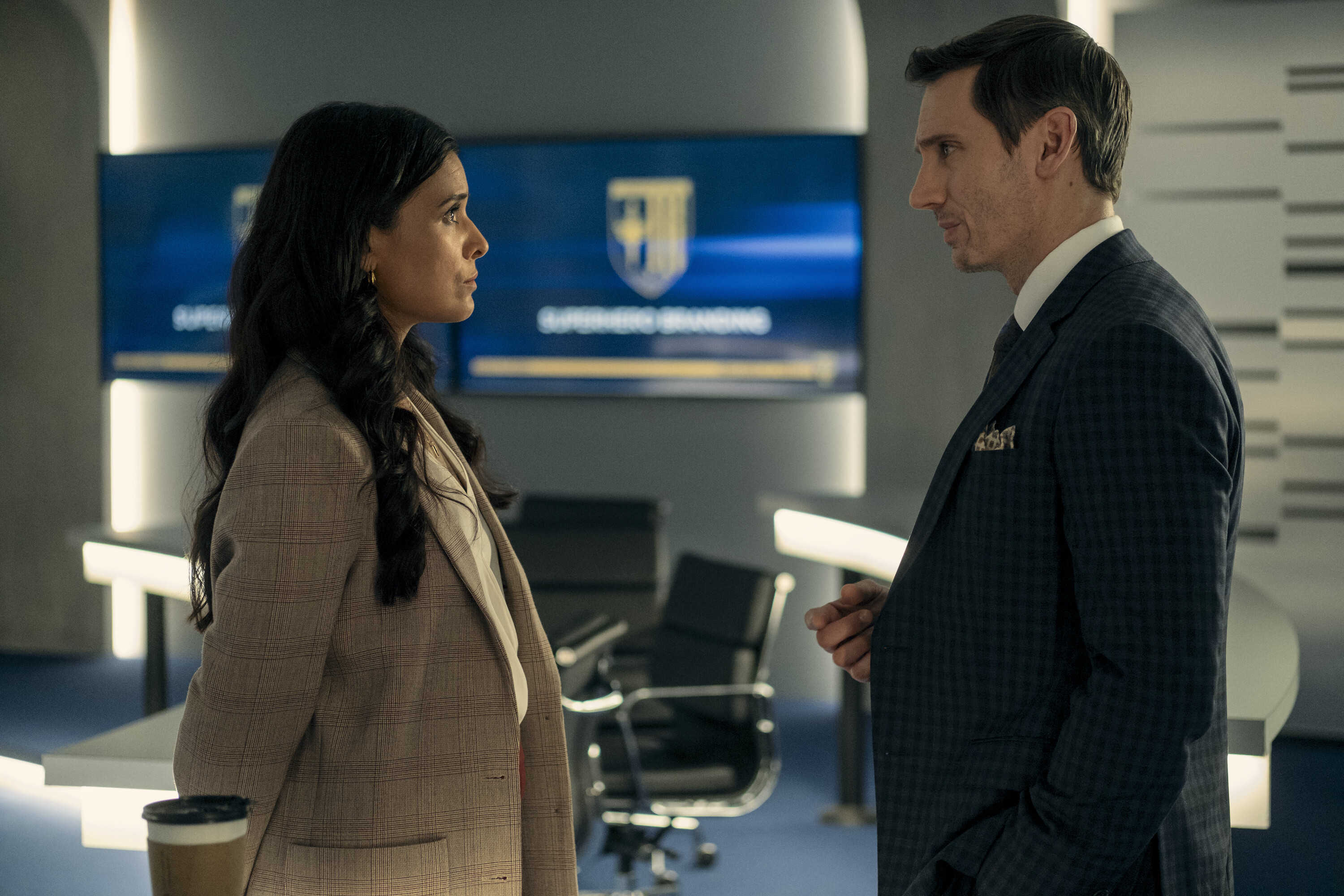 Shelley Conn and Derek Wilson in Gen V (2023)