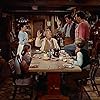 Ward Bond, Jeffrey Hunter, Walter Coy, Ken Curtis, Dorothy Jordan, Robert Lyden, John Qualen, and Lana Wood in The Searchers (1956)