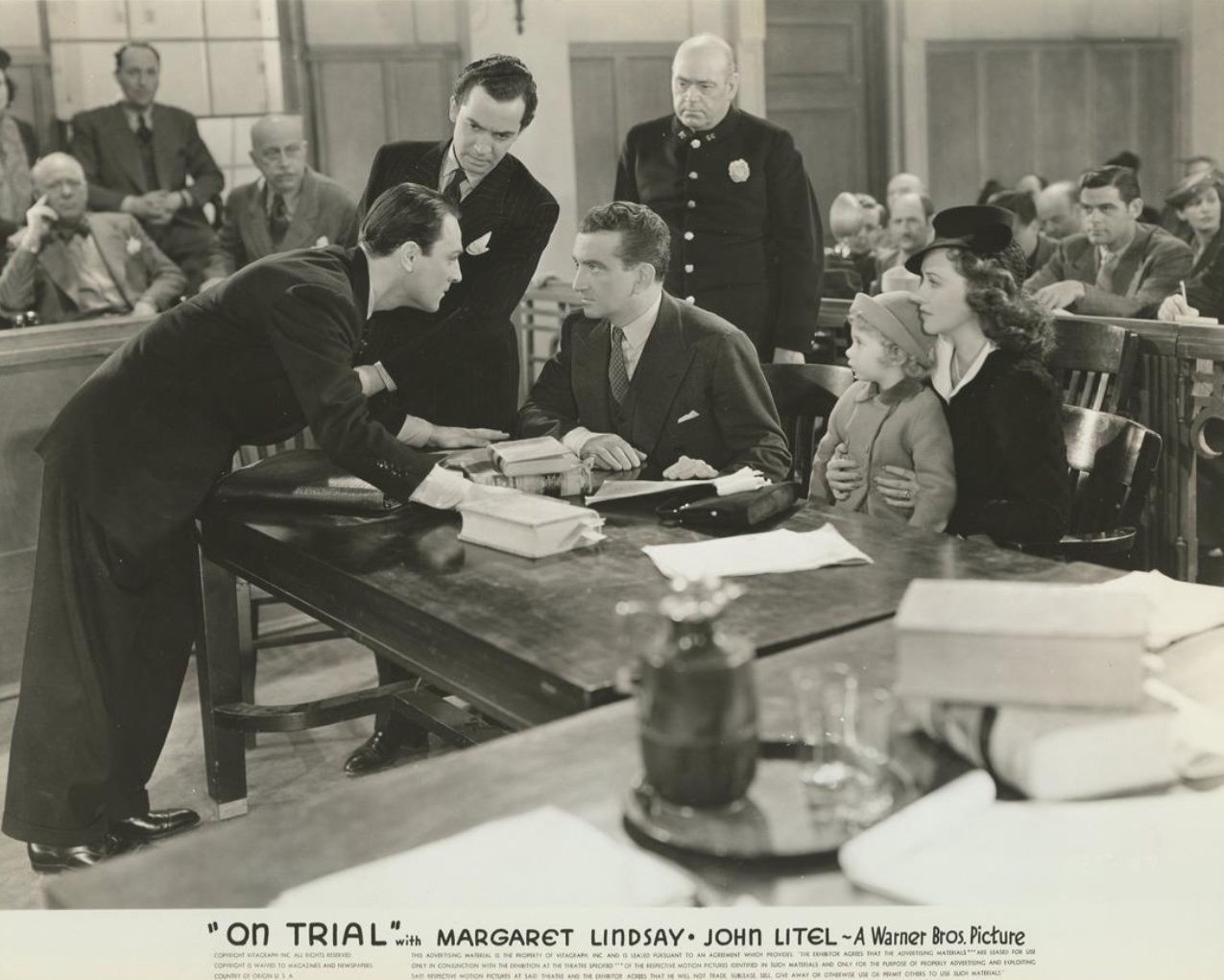 Janet Chapman, Margaret Lindsay, John Litel, and Edward Norris in On Trial (1939)